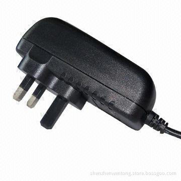 24W AC/DC Adapter with UK Plug and 100 to 240V AC Input Voltage, Sized 74 x 40 x 30mm